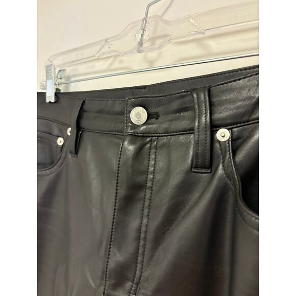 J. Crew Slim wide-leg pant in faux leather Black - Picture 5 of 7